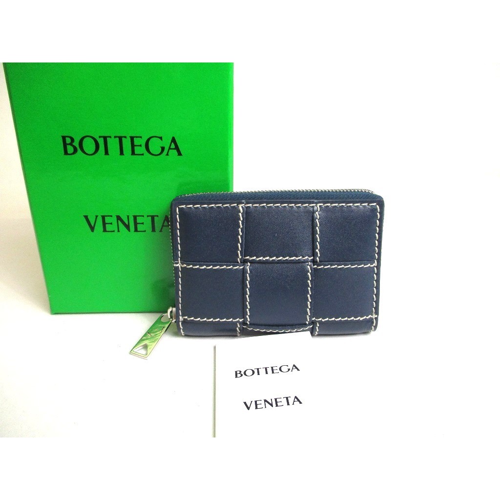 Authentic BOTTEGA VENETA JAPAN Limited Cassette Deep Blue Leather Coin Purse a342 Pre owned Shopee Singapore