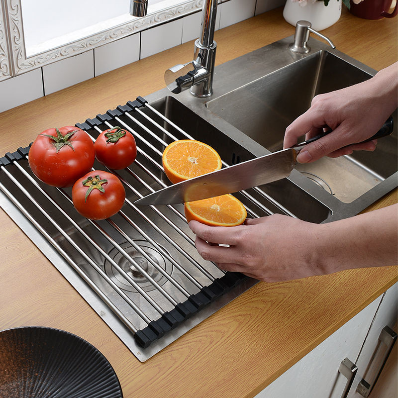 304 Stainless Steel Foldable Drain Rack Dishwasher Fruit Vegetable ...