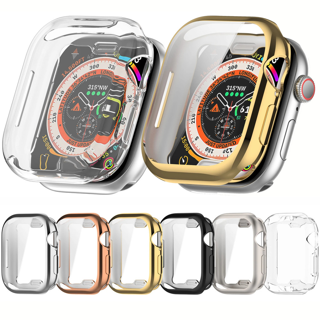 Soft TPU Case Cover for Apple Watch 10 46mm 42mm Protector Shell All Inclusive Plating Screen Protection Frame