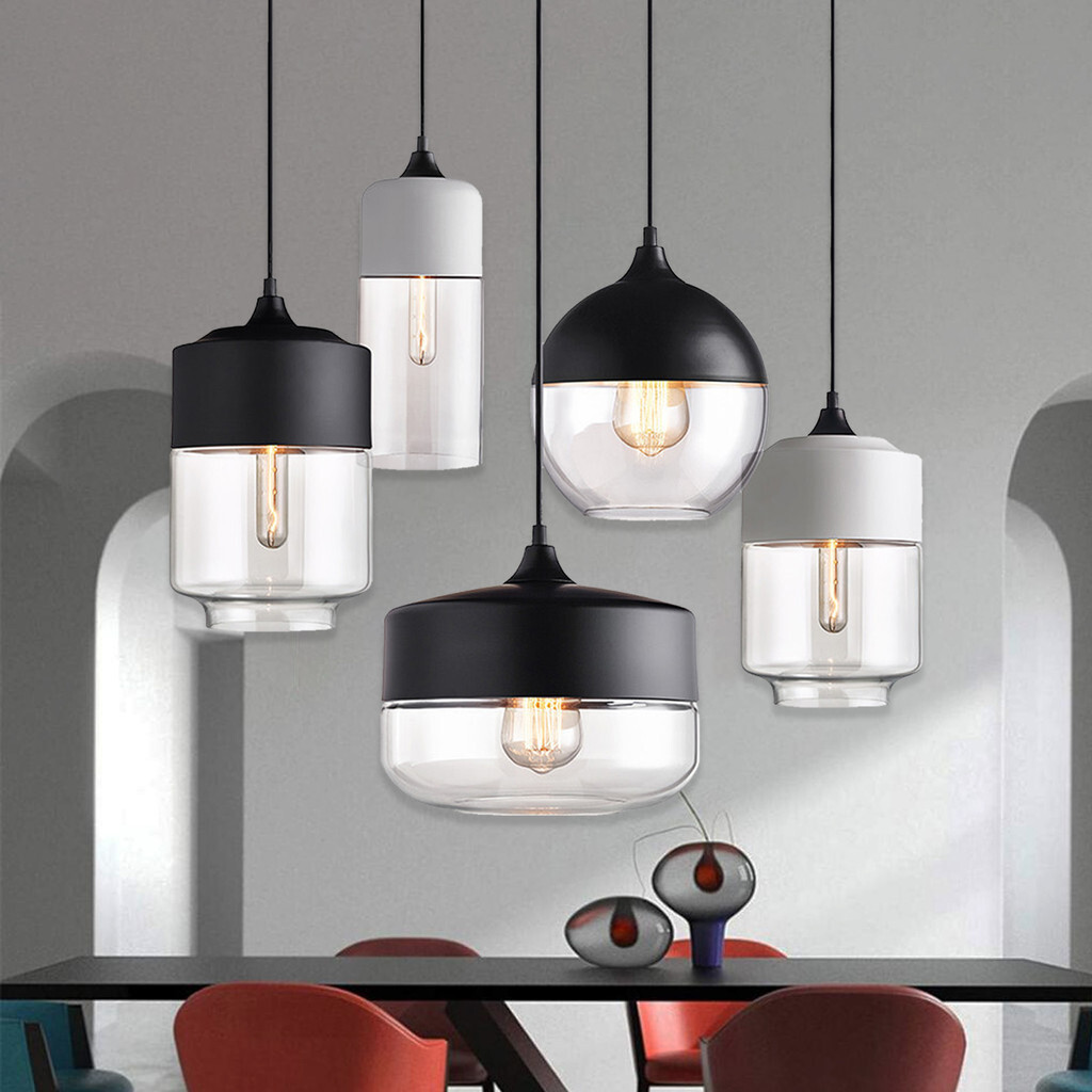 Industrial Vintage Pendant Light Kitchen Light Bar Counter Light Glass ...