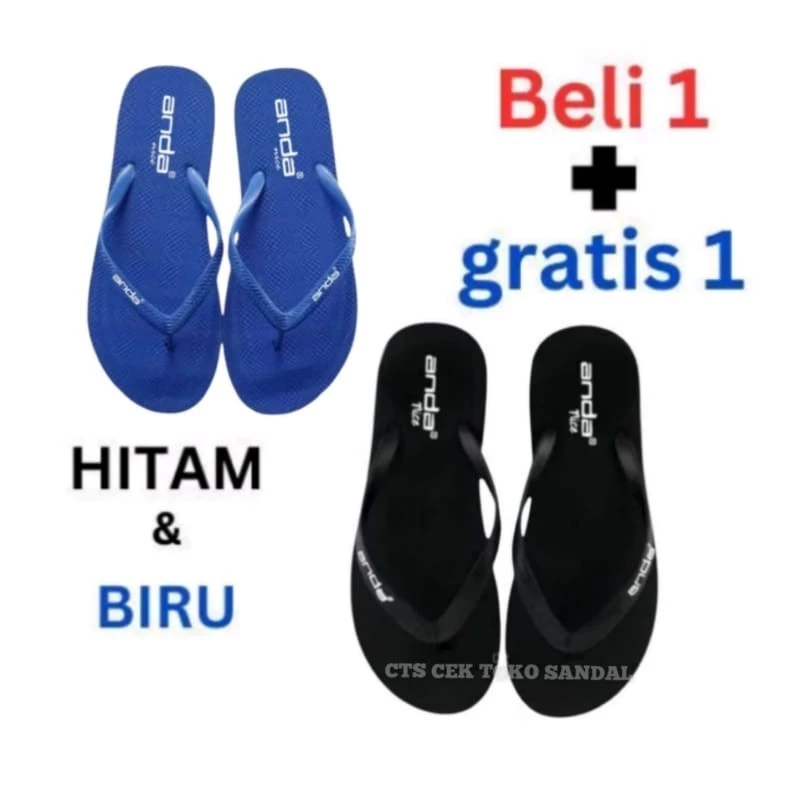 CTS Sandal sendal jepit wanita anda Beli1pasang bonus1pasang simpel keren kekinian murah distro - Gambar 4