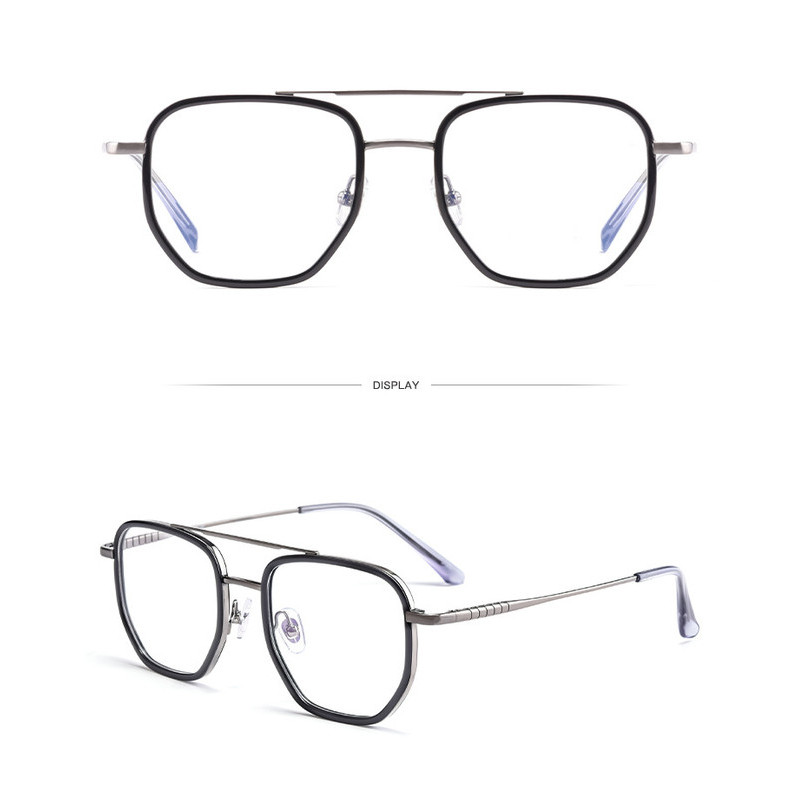 Ultra Light Pure Titanium Optical Glasses Frame Retro Double Beam ...