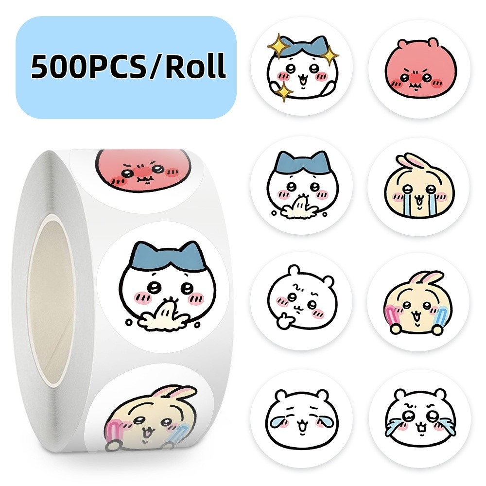 500PCS/Roll Cute Cartoon ‌Chikawa Sealing Stickers Graffiti Stickers ...