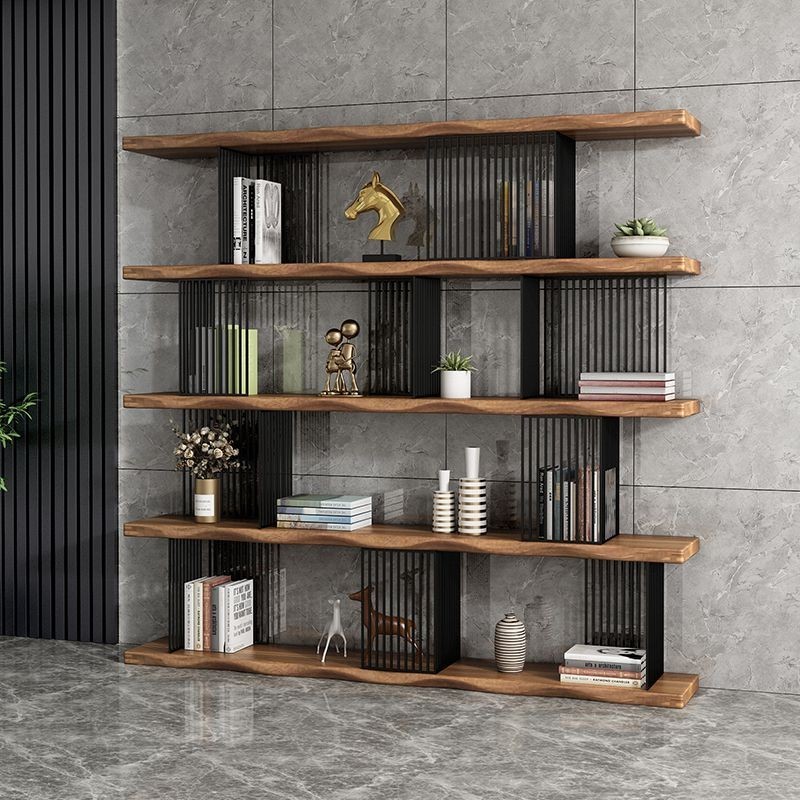 American Solid Wood Full Wall Multi-layer Shelves Living Room Against ...