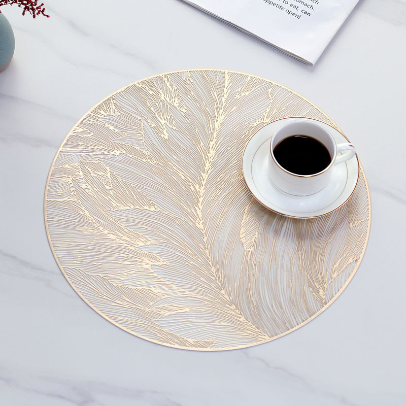 PVC dining table mat simple high-end dining table mat round waterproof ...