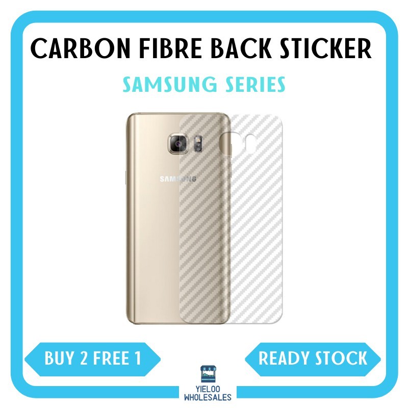 (BUY 2 FREE 1) Samsung Carbon Fiber Back Film Sticker Protector A04/S23 ...