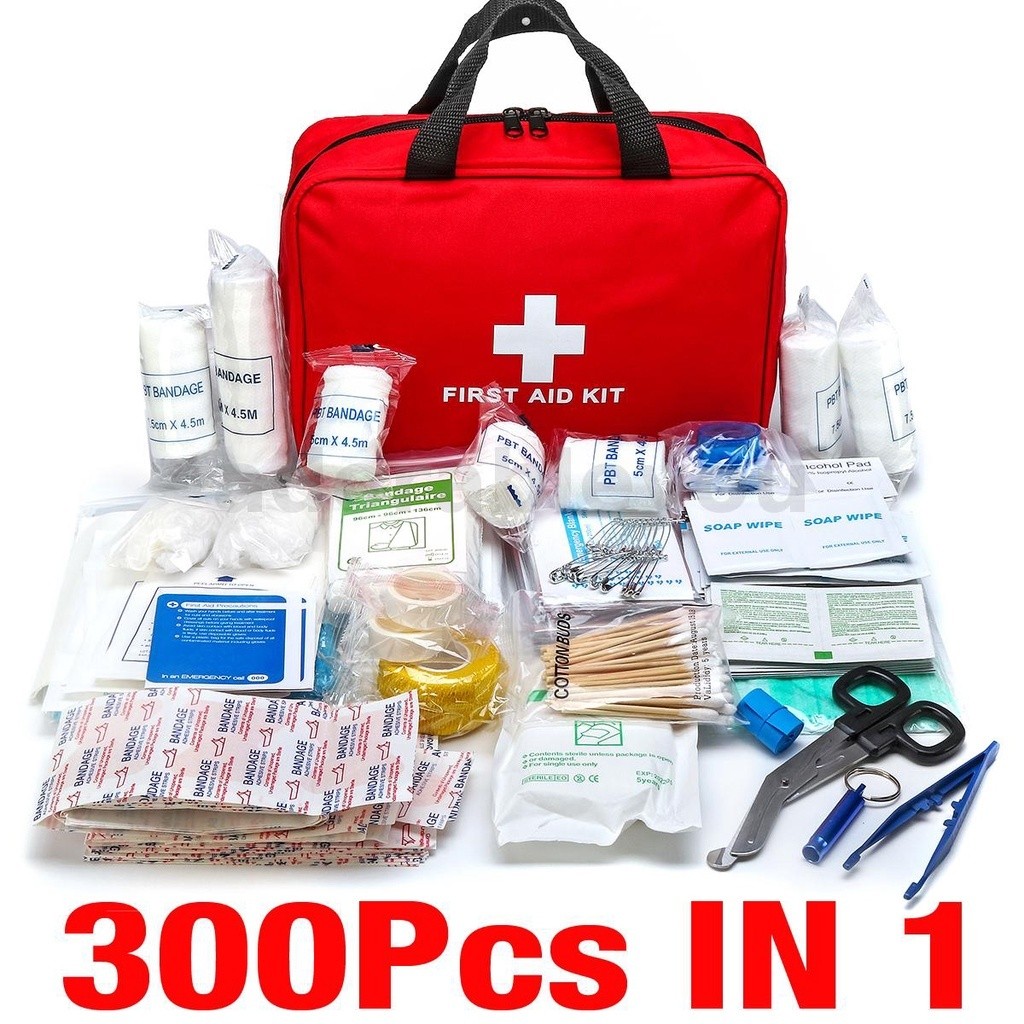 300 In 1 Portable First Aid Emergency Kit Camping Sport Travel Car Home ...