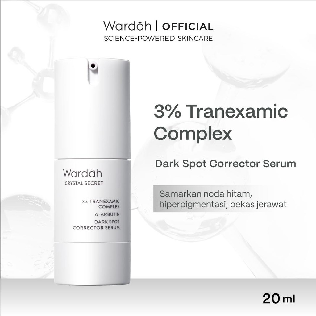WARDAH CRYSTAL SECRET SERUM NIACINAMIDE Tranexamic Acid TXA + Alpha Arbutin Dark Spot Brightening Serum - Serum Mencerahkan Kurangi Bintik Hitam Bekas Jerawat untuk Semua Jenis Kulit glowing kulit kusam melembabkan - Skincare - Gambar 3