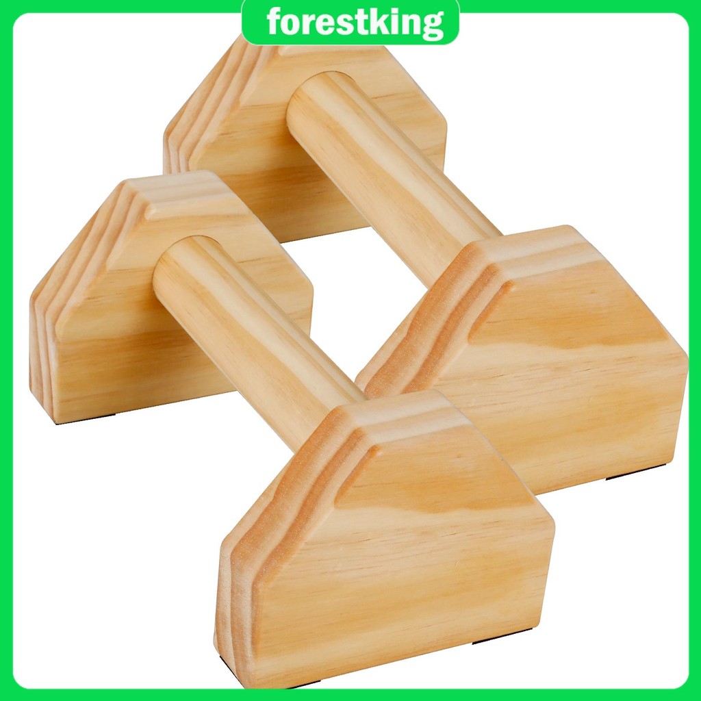 Wooden Push-Up Handles, Pack Of 2, Joint-friendly, Non-Slip