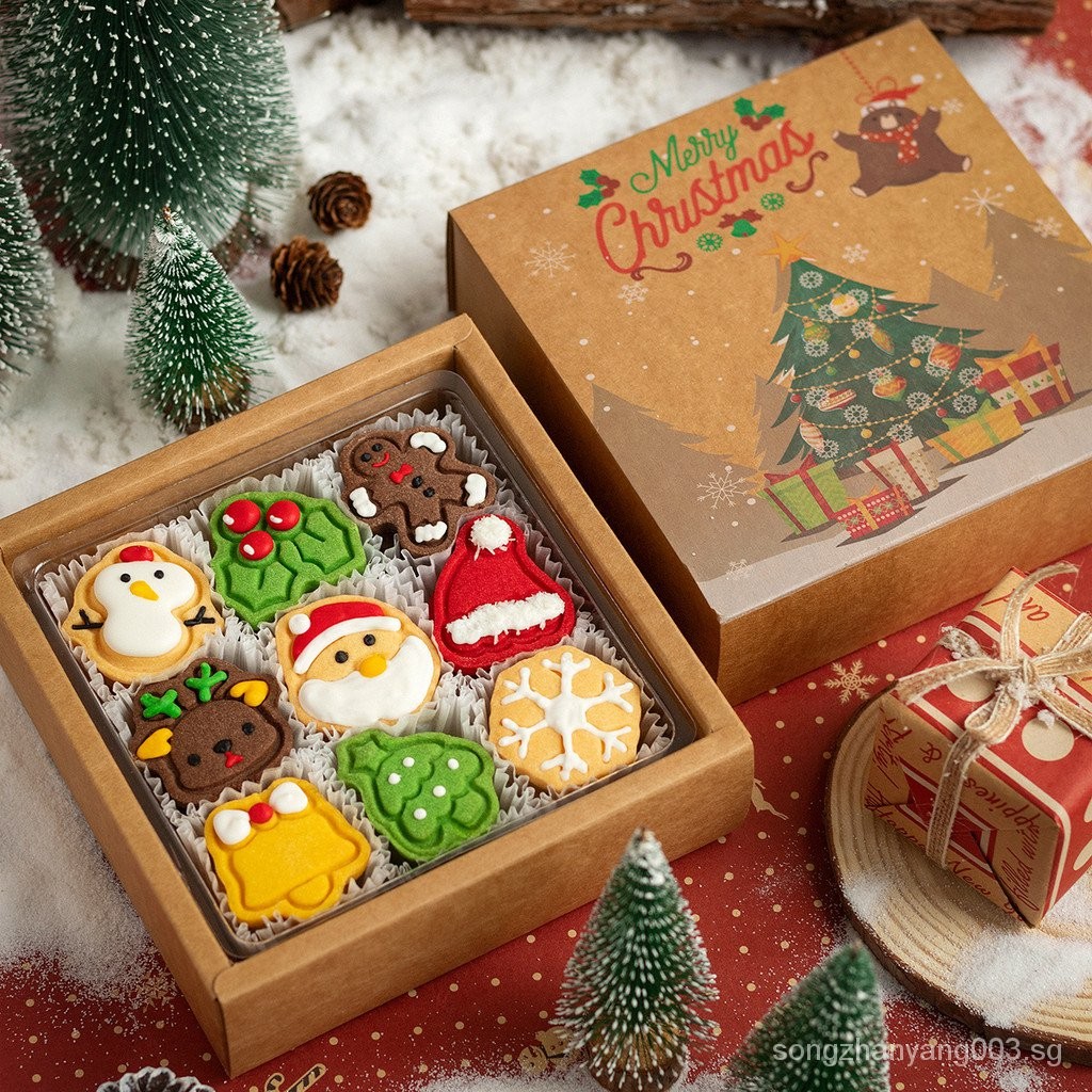 Christmas Gift Handmade Cookies Gift Box for Men Women Girlfriend Friends Good looking Small Gift Kraft Paper
