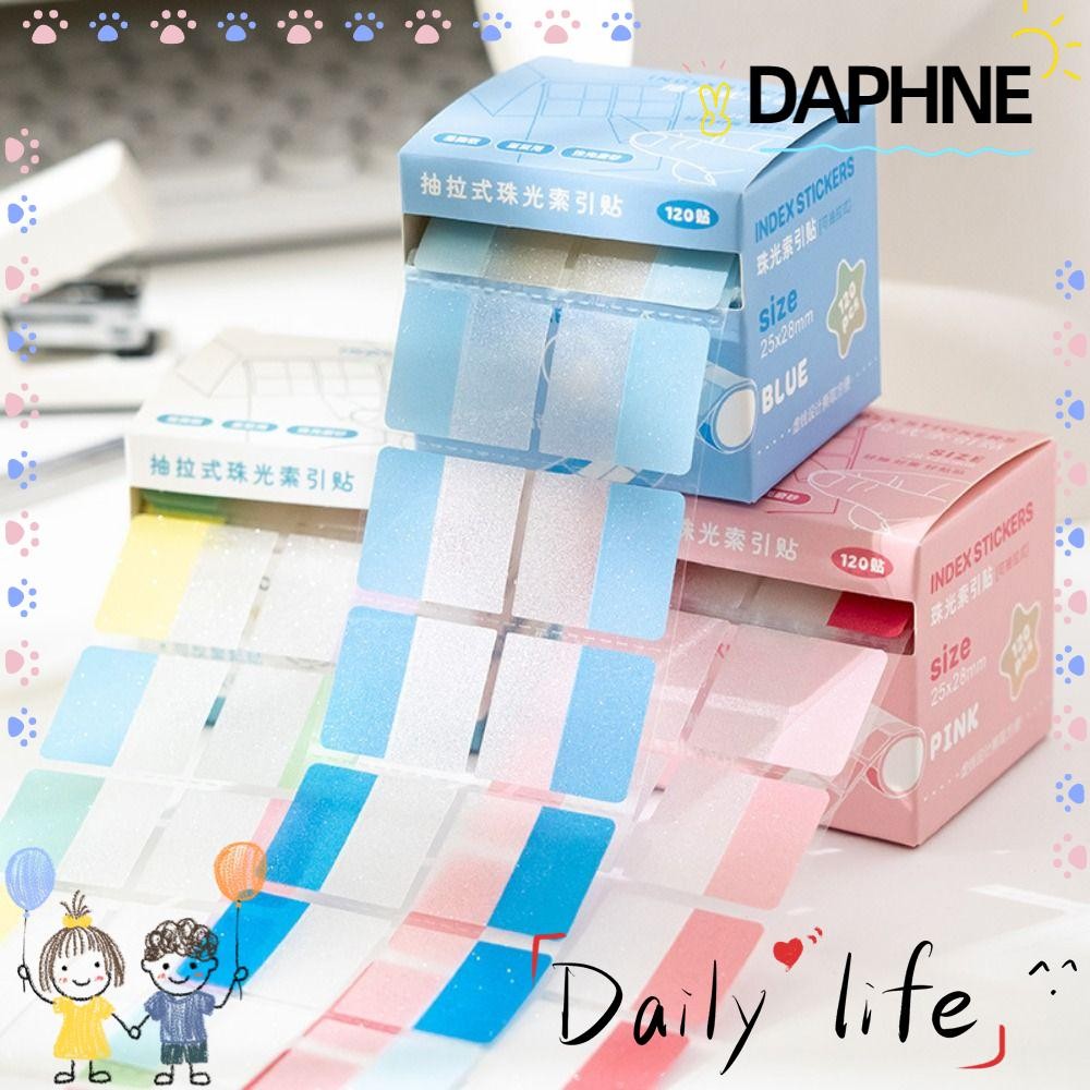 DAPHNE Pearlescent Sticky Tabs, Transparent Pearl Aesthetic Stationery ...