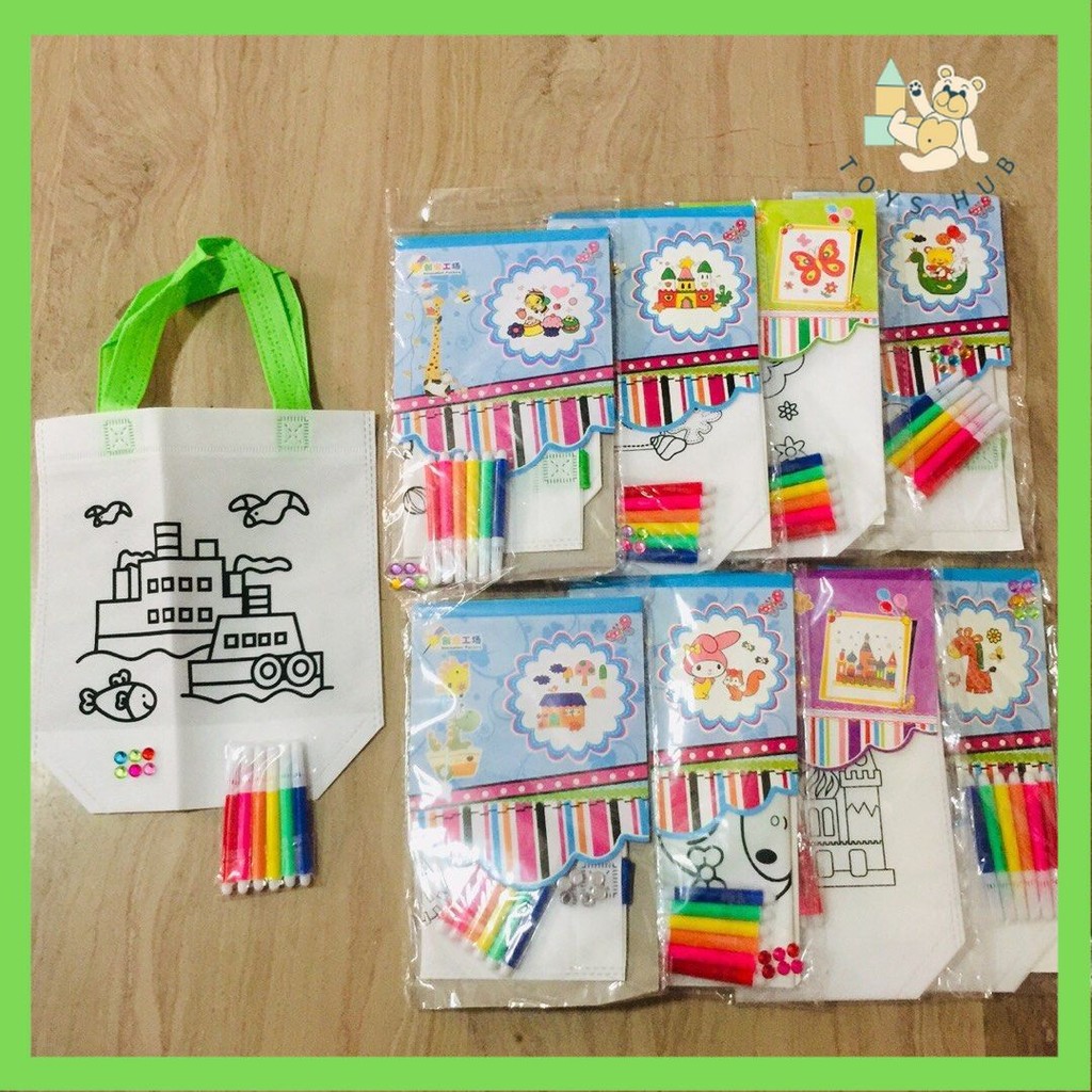 DIY Colouring Bag for Toddlers – Art Activity Tote with 5 Markers ...