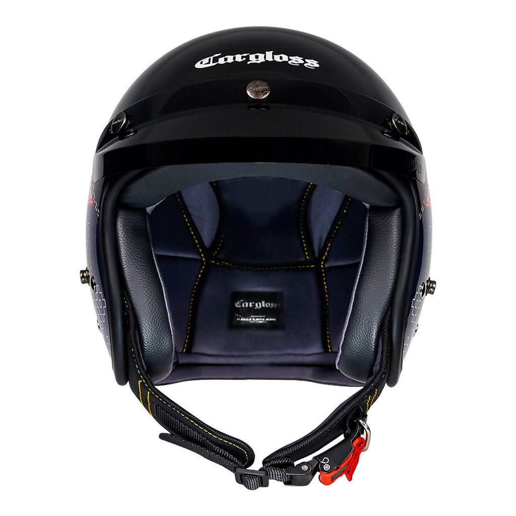 Cargloss CFM Retro Helm Half Face - Sashiko Navy - Gambar 4