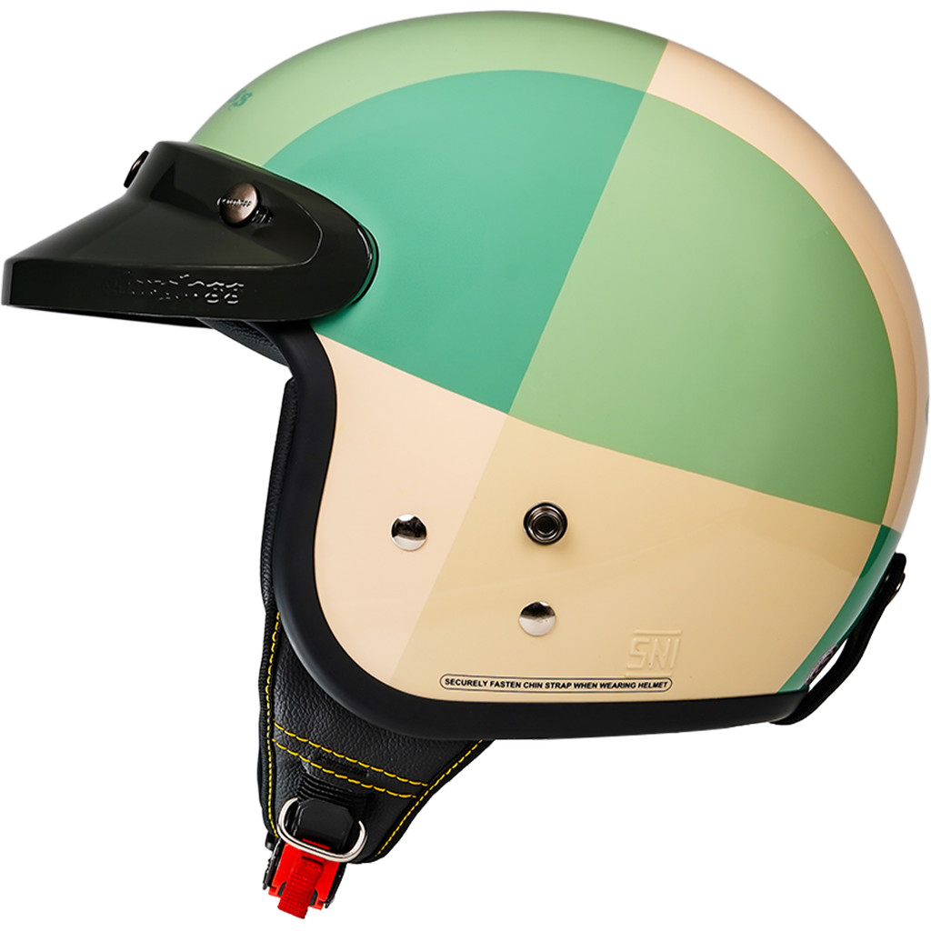 Cargloss CFM Retro Helm Half Face - Geometric Forest Dust - Gambar 3