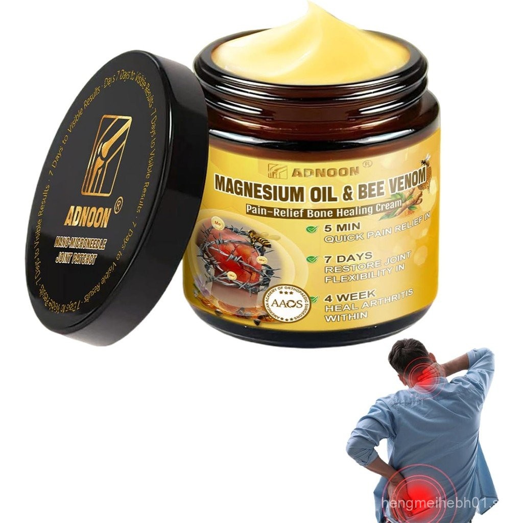 Magnesium Oil & Bee Venom Pain-Relief Bone Healing Cream, Professional ...