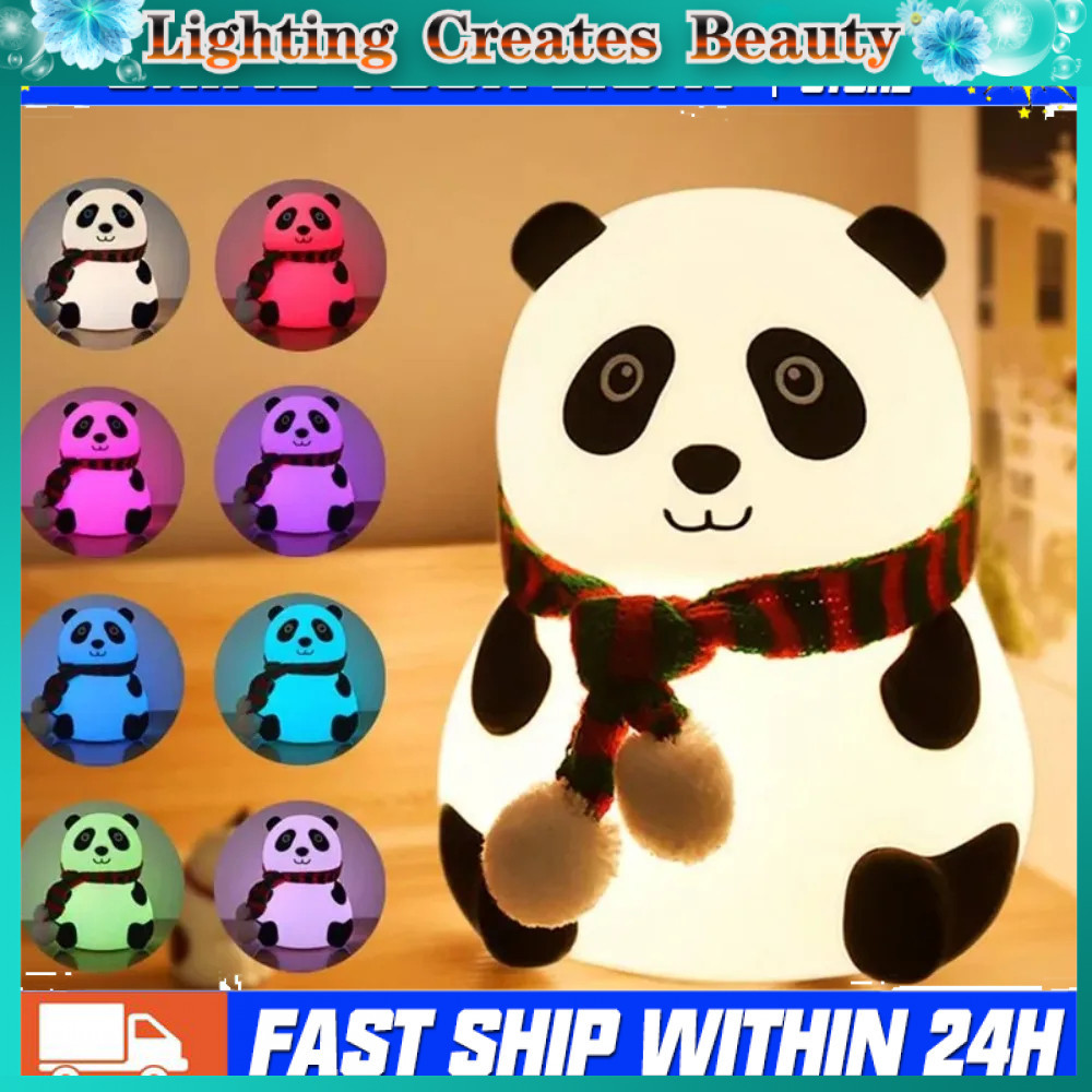 Best RGB Panda Lamp 7 Colors LED Night Light Touch Sensor USB ...