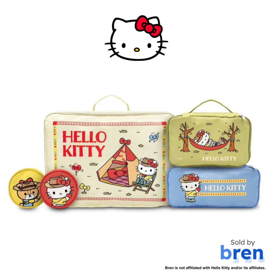 Hello Kitty Limited Edition 5 Piece Travel Organiser Set (3x Rectangular Packing Cubes + 2x ...