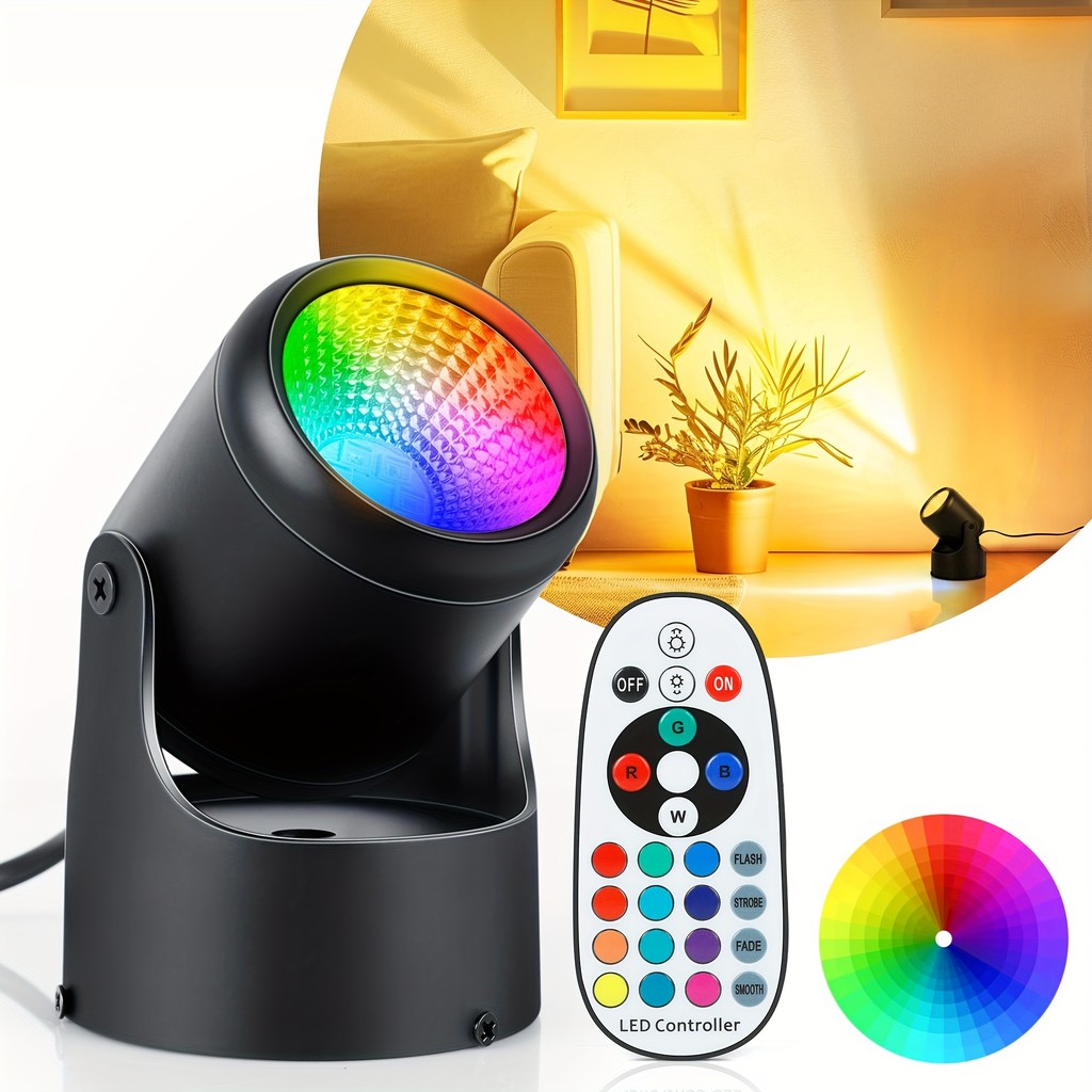 LED Spot Lights Indoor 6W RGBW Accent Lighting Up Light with Remote ...