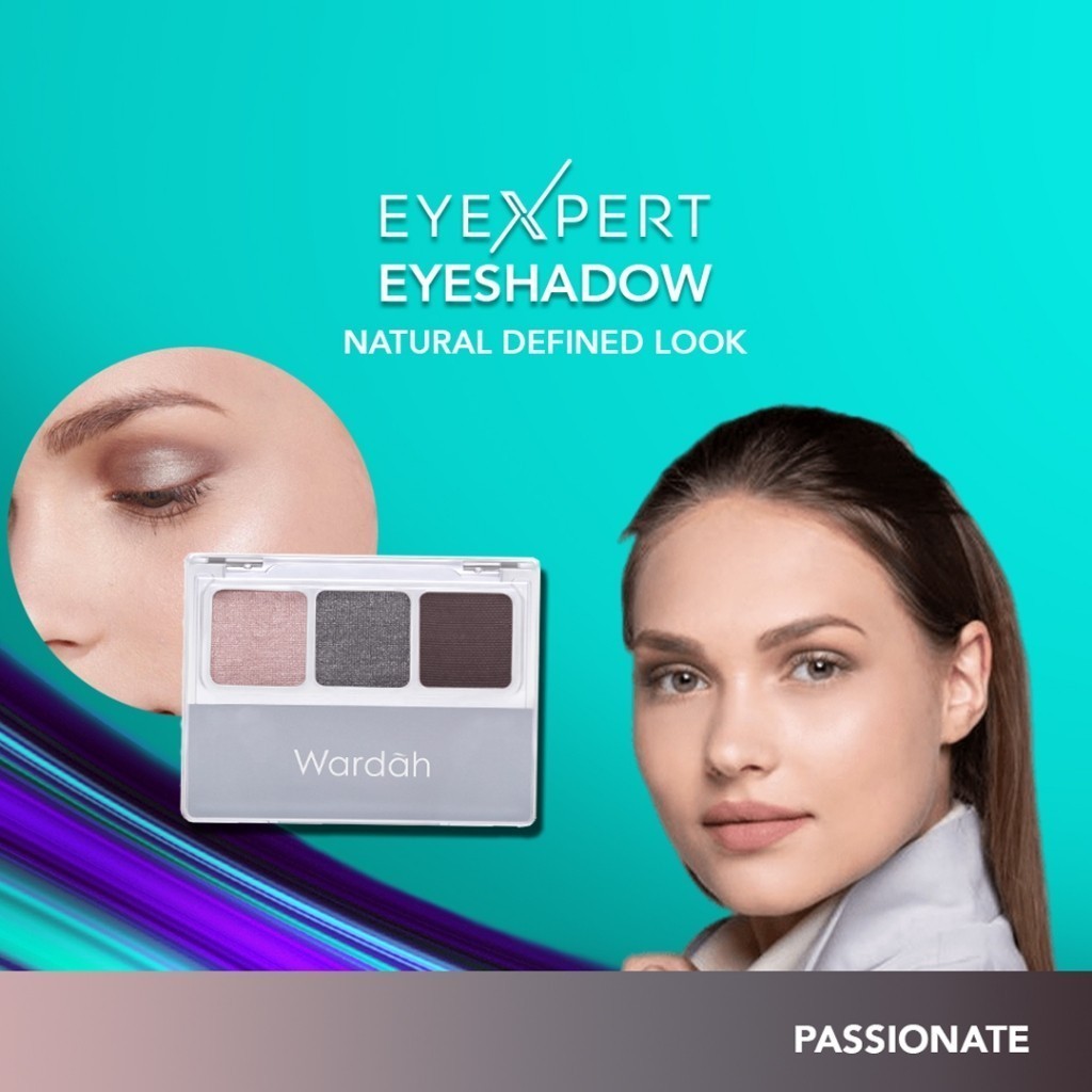 Wardah EyeXpert Eyeshadow - 3 Warna Intense Yang Tahan Lama / Merah Jingga Official - Gambar 3