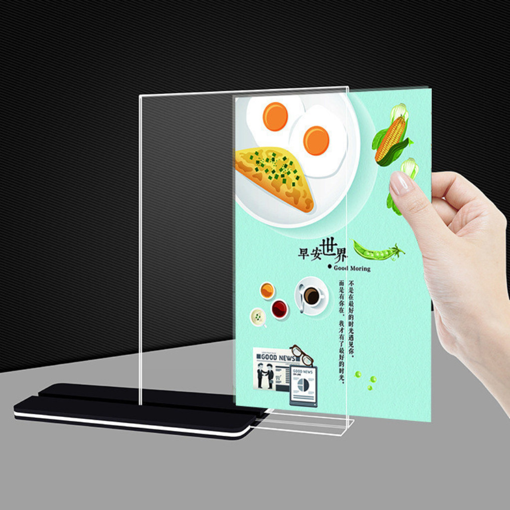 Multi-purpose Transparent acrylic Menu / QR Code Display Clip A4 / A5 ...