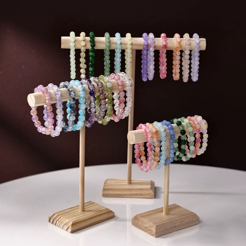 Bracelet Display Rack Solid Wood T-shaped Extra Long Necklace Jewellery ...