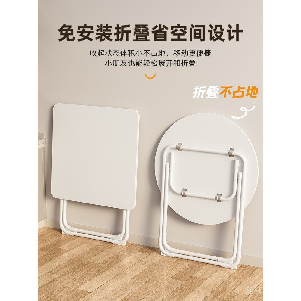 Round Table Dining Table Set for Eating and Setting Up Stalls, Foldable ...