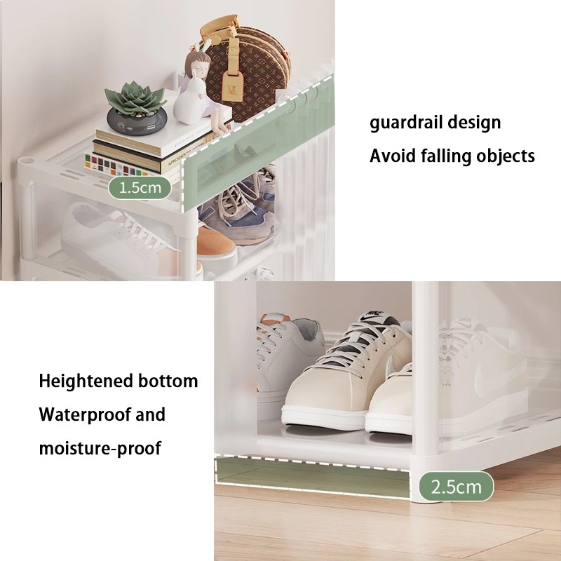 Shoe Rack dust-proof Shoe Container Organizer Clear Shoe Storage Box ...