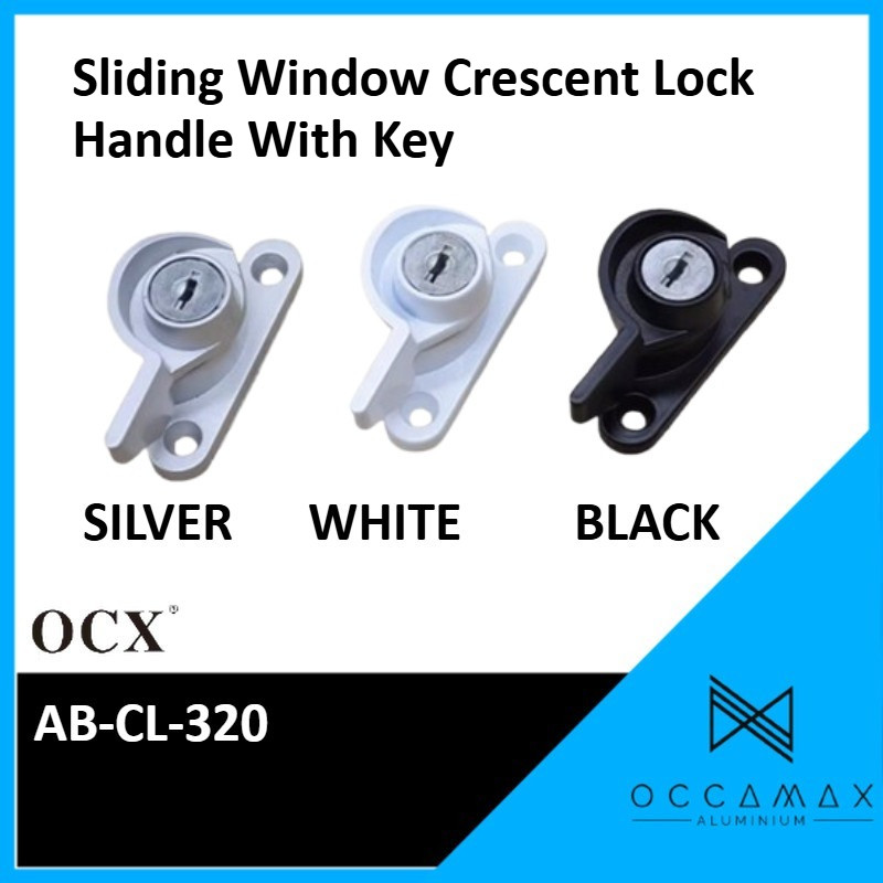 OCX 320 Sliding Window Crescent Lock With Key AB-CL-320 Kunci Tingkap ...