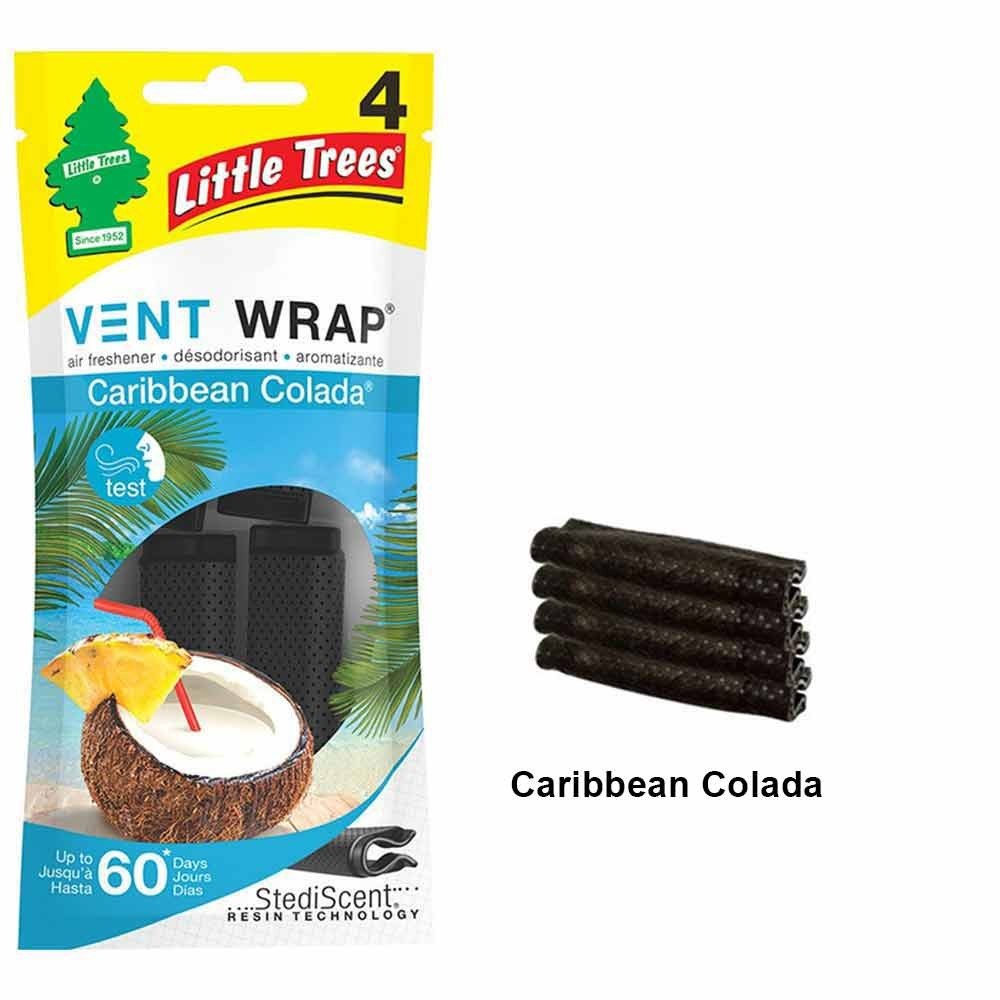 Little Trees Vent Wrap New Car Scent Caribbean colada Air Freshener ...