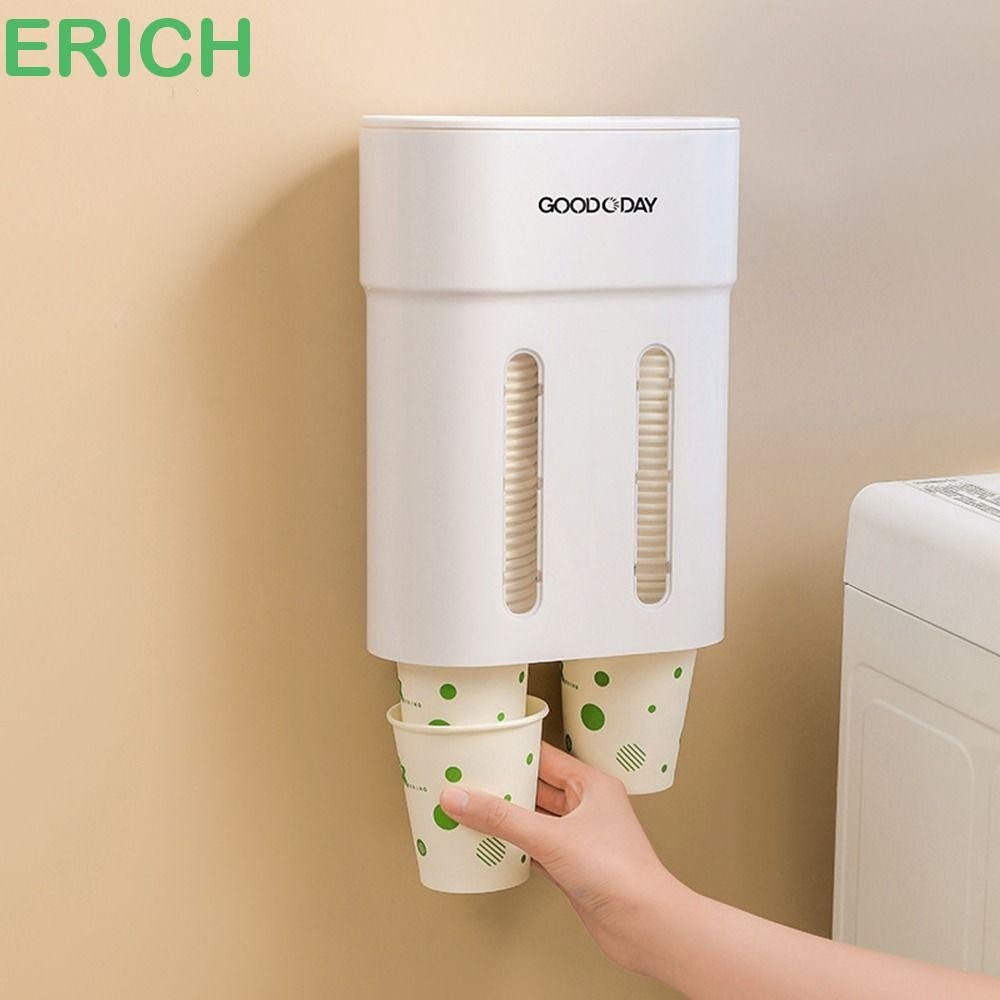 ERICH1 Automatic Cup Storage Rack, Pull Type Wall Mounted Double Tube ...