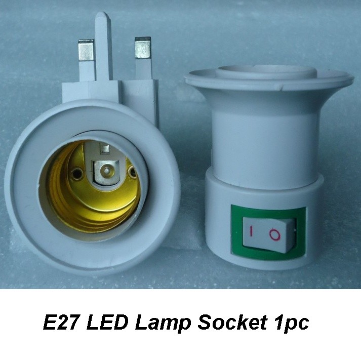 E27 LED Light Socket UK Plug Adapter Converter ON/OFF For Bulb Lamp ...