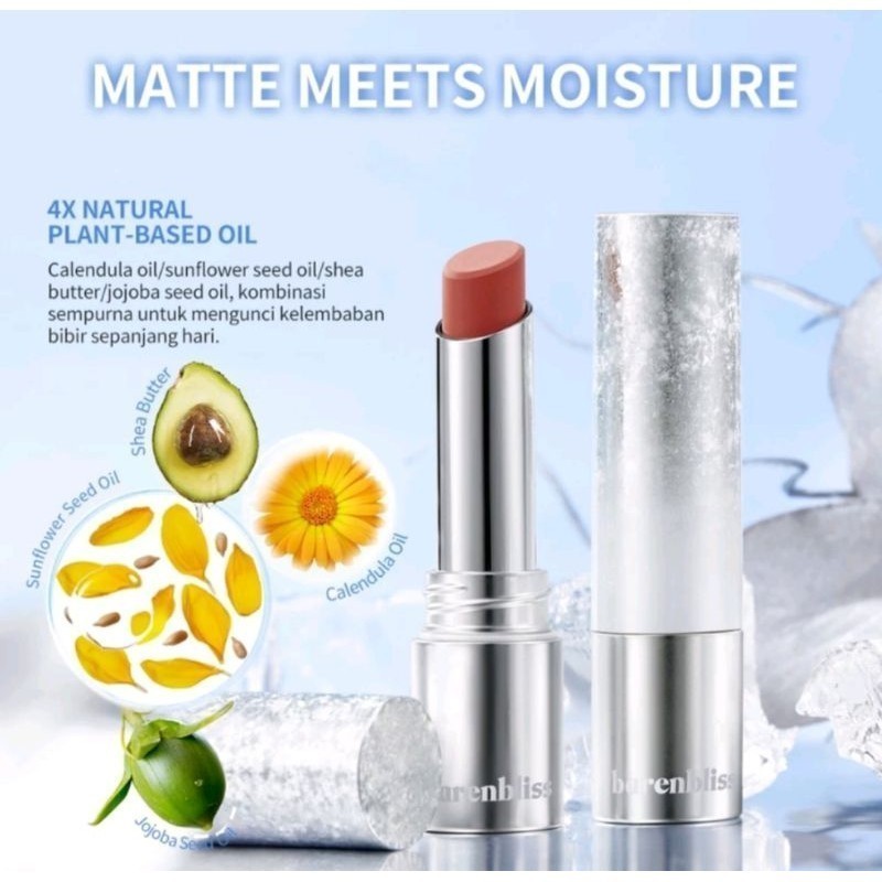 BARENBLISS BNB No Gravity Transferproof Matte Lipstick 3g / Merah Jingga Official - Gambar 4