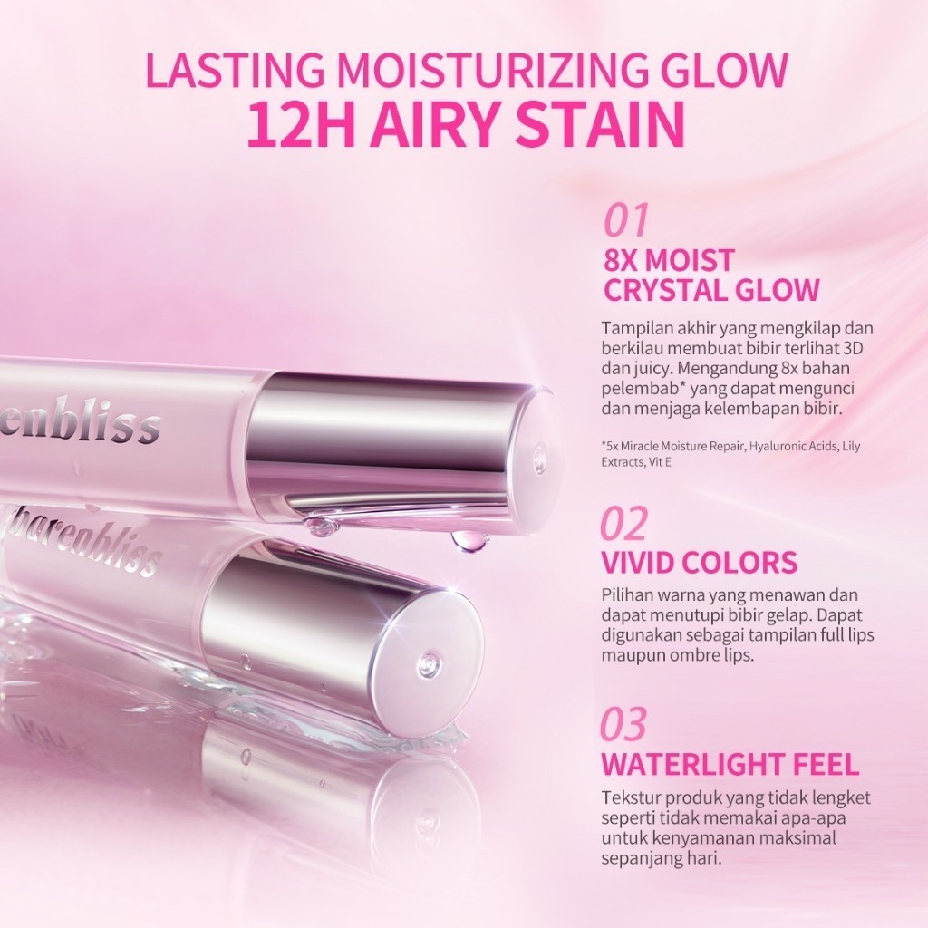 BNB Barenbliss Lily Makes Luminous Glow Tint / Merah Jingga Official - Gambar 2