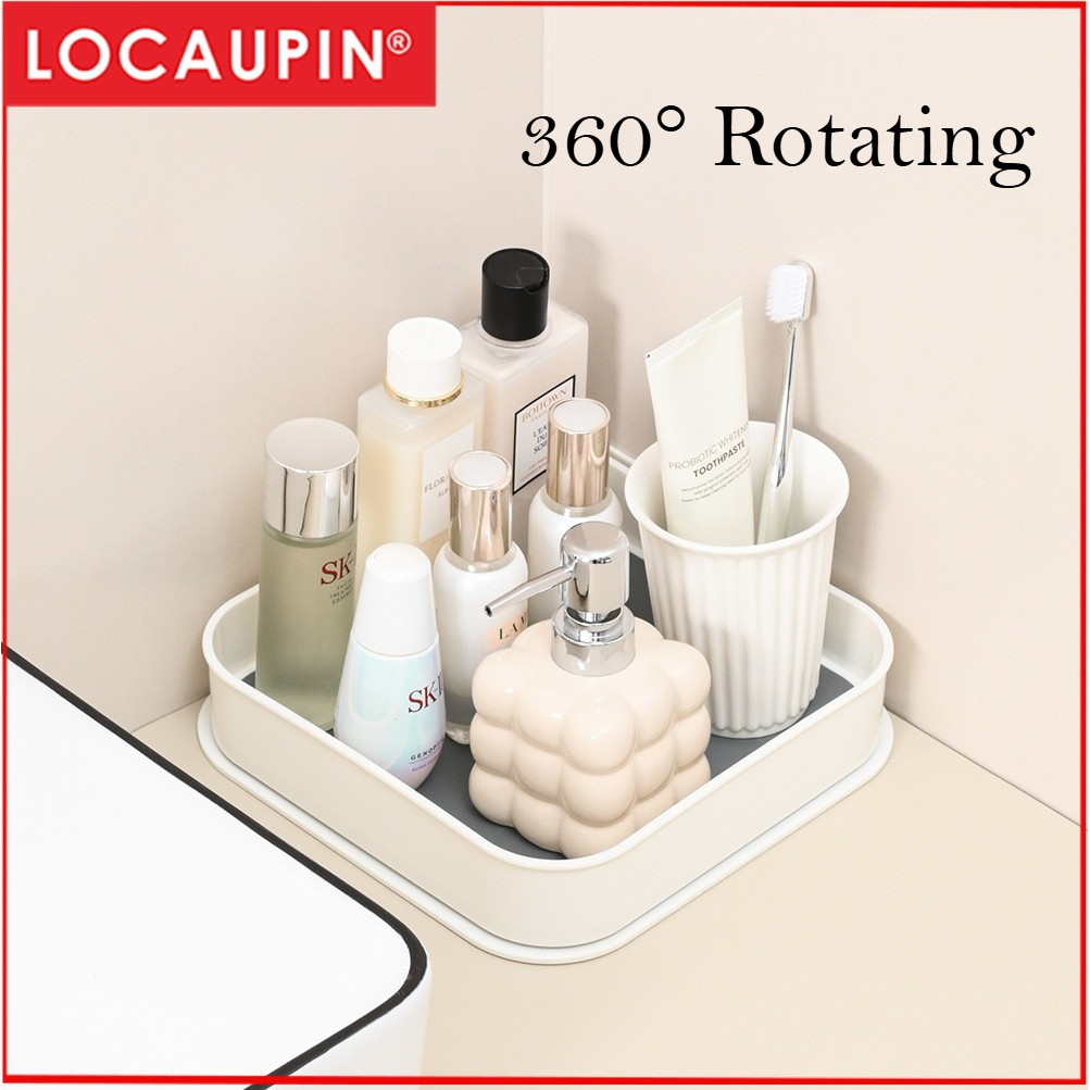 Locaupin Plastic Rotating Storage Organizer - 360 Spin, Removable ...