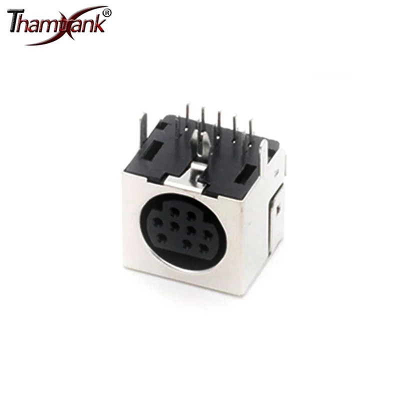10pcs/lot 9 Pin Mini DIN Female Jack Terminals 90 Degree / Right Angle ...