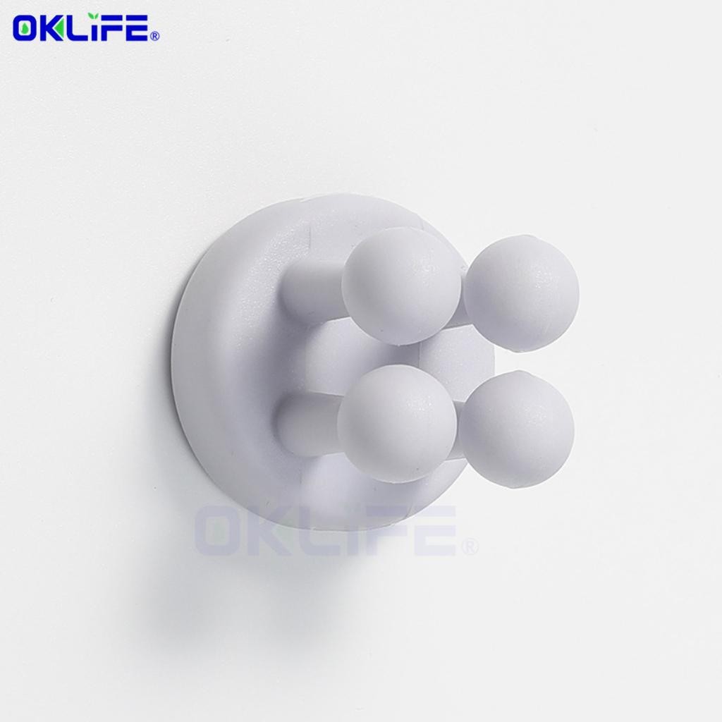 Bathroom Toothbrush Razor Sticky Hook Nail-Free Silicone Non-Marking Office Hook Creative Household Toothbrush view 10