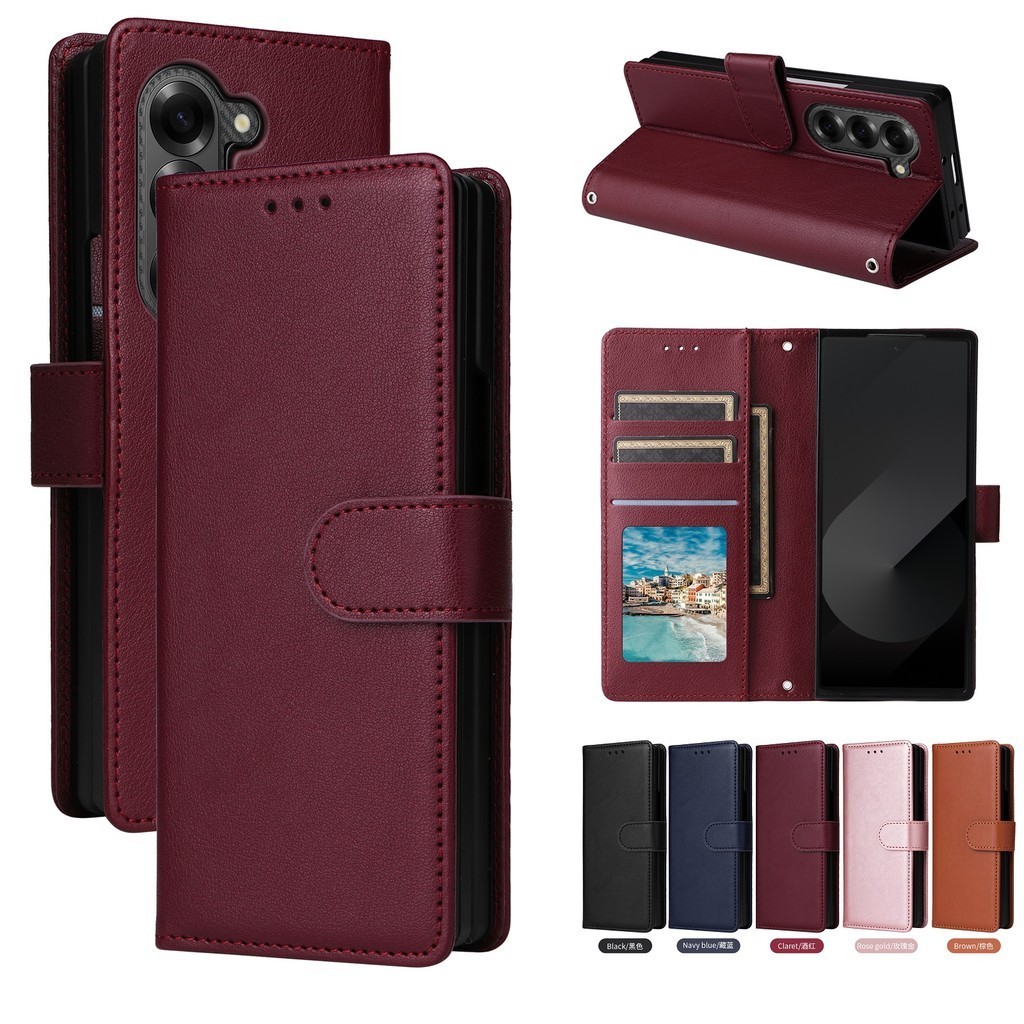 For Samsung Z Fold 6 5 4 Phone Case Wallet Leather Magnetic Galaxy ...