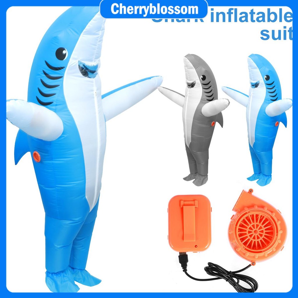 Inflatable Shark Costume Blow Up Costume Waterproof Shark Air Blow Up 