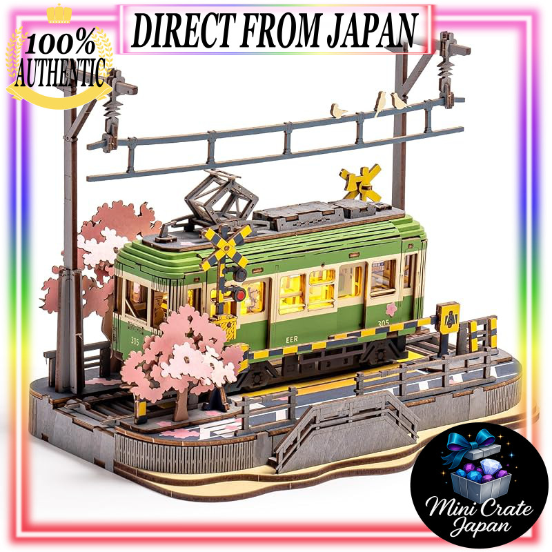 ROBOTIME 3D Wooden Puzzle Sakura Train with LED Light Assembly Craft ...