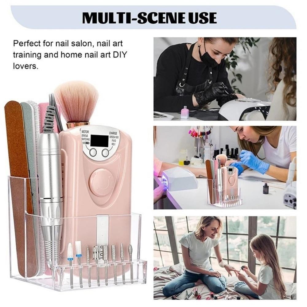 1pc Empty Nail Drill Machine Organizer Box - Plastic Storage Rack for ...