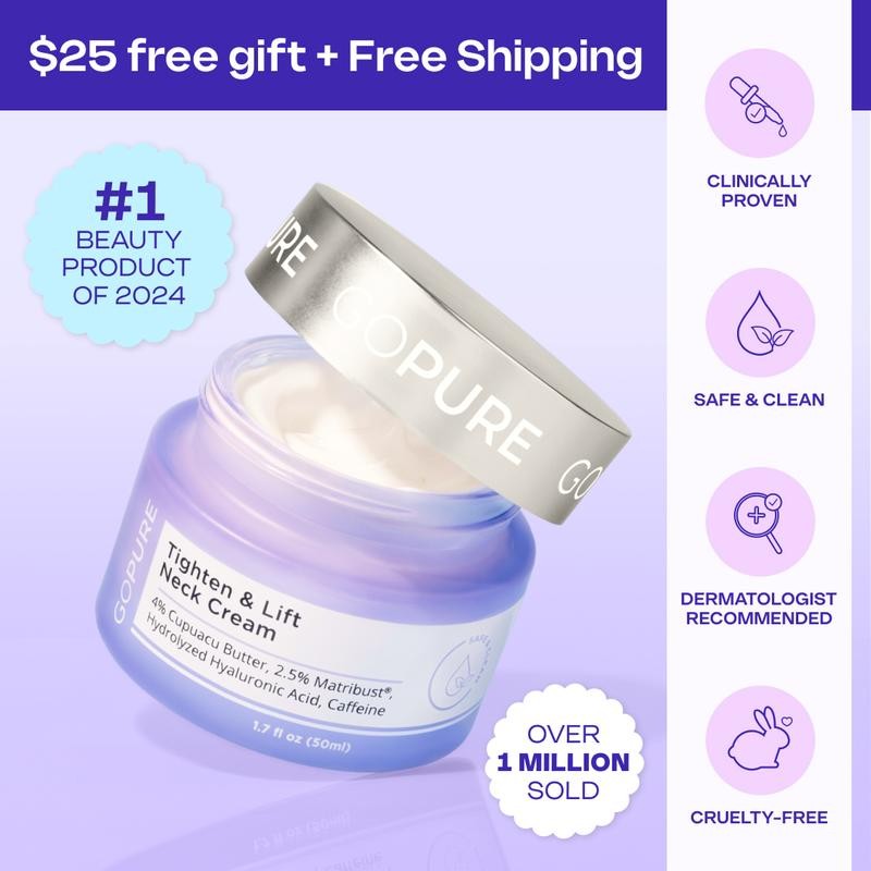 GOPURE Neck Cream - Tighten & Lift Firming Neck Cream for Crepey Skin ...