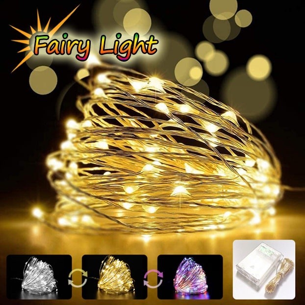 Lampu Raya 5M 50 LED Hari Raya Lights Strip Fairy Lights Battery ...