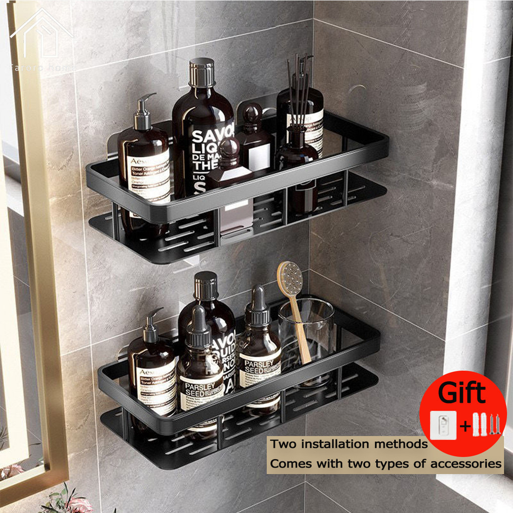 【SG stock】NO Punching Bathroom Shelf Toilet Rack Accessories Bathroom