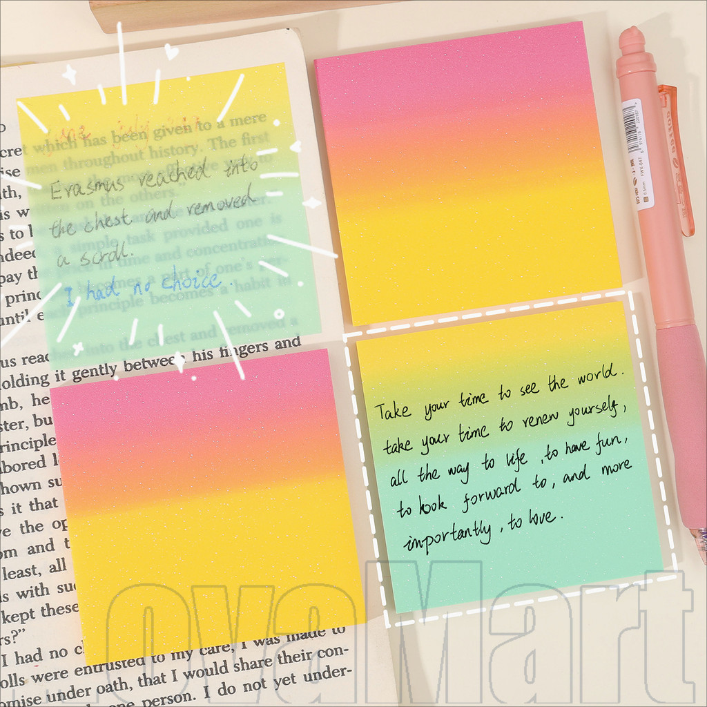 Eco-Friendly PVC Sticky Notes Set | 50/100Sheets Fluorescent Orange ...