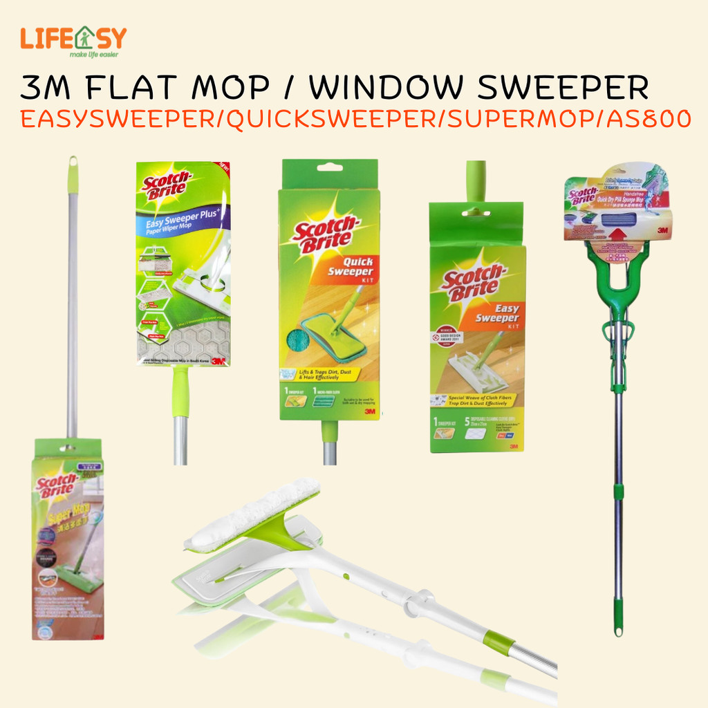 3M Scotch Brite Flat Mop / Window Sweeper Floor Cleaning Multipurpose ...