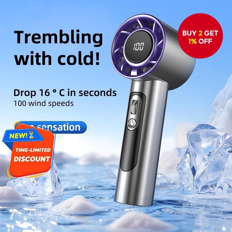 Portable Handheld Fan with 100 Wind Speed Levels, 3000mAh USB ...