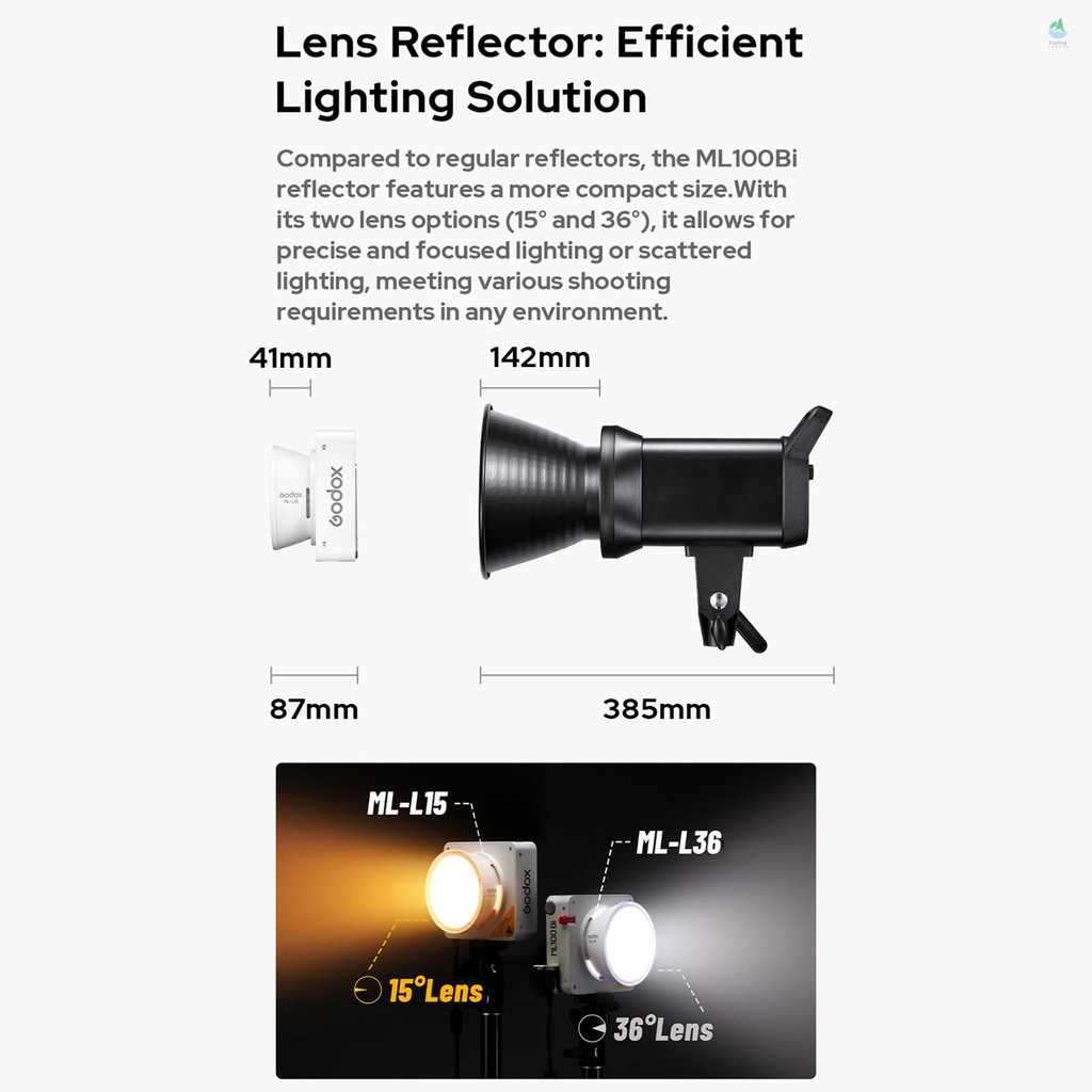 Godox ML100Bi Kit2 Pocket LED Video Light 120W Bi-Color Photography Fill Light 2800K-6500K CRI97 TLCI98 APP Control 11 | Singapore - View #11