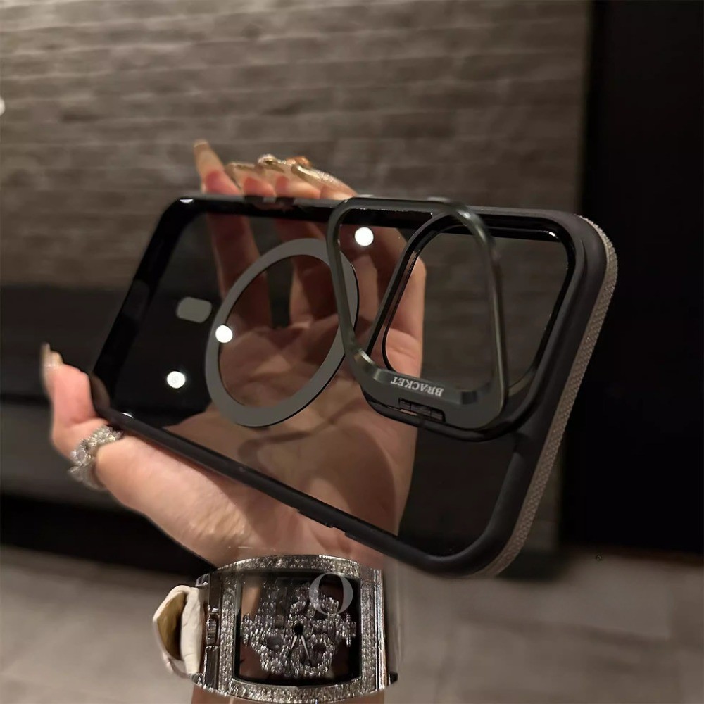 With Lens Stand Shockproof Magnetic Charging Phone Case For Iphone 11 
