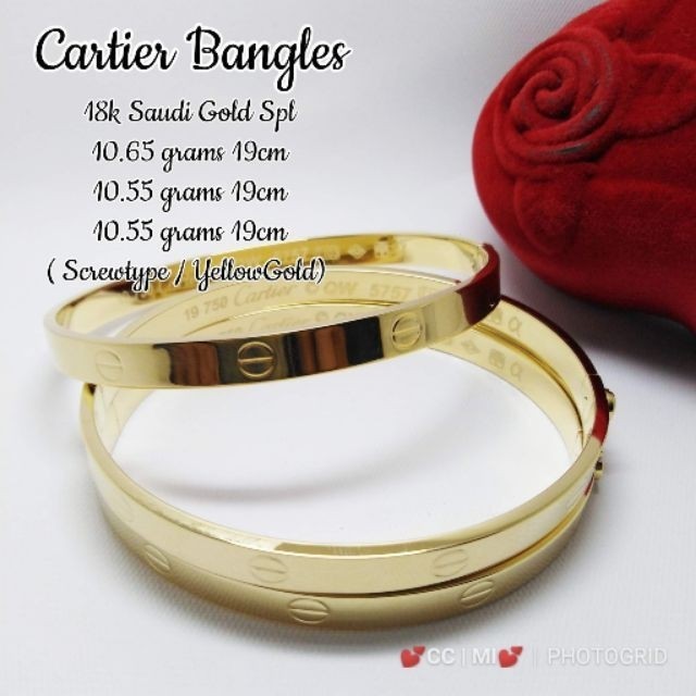 18k sd gold cartier bangle 18k gold Shopee Singapore