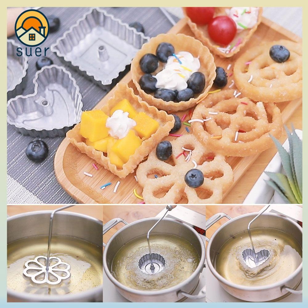 SUERHD Cookie Bake Mold Aluminum Funnel Cake Maker Baking Tools Swedish Rosette Shopee Singapore